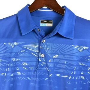 PGA Tour Pro Series Mens XL Tropical Palm Print Athletic Fit Golf Polo Shirt